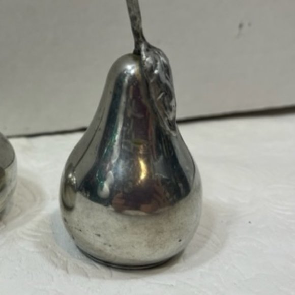 VTG Kirk Pewter by Hanle Salt & Pepper Shakers Pear Apple - Picture 4 of 8